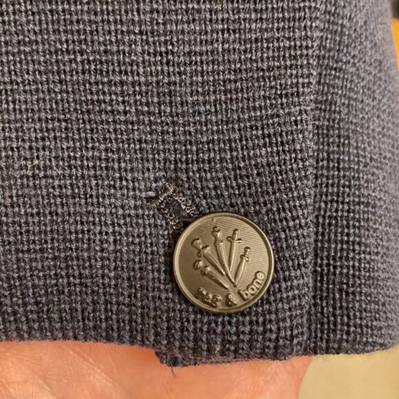 Rag and Bone Bromley Merino Wool Blazer Women’s Medium Navy Blue Knit Jacket - Picture 7 of 11